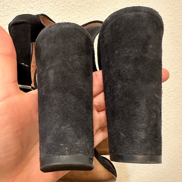 MADEWELL Octavia Black Suede Block Heel Sandal High Heels - Picture 8 of 11